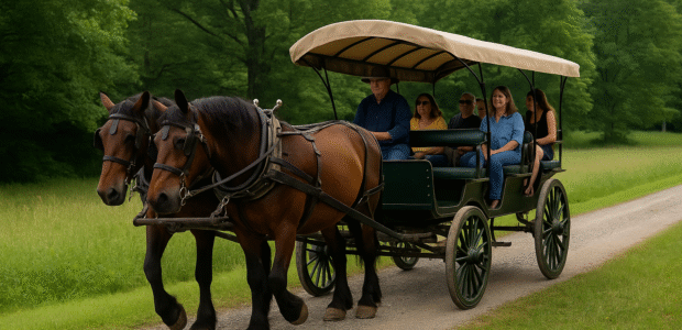 Horse and carriage ride through Moses H. Cone Park