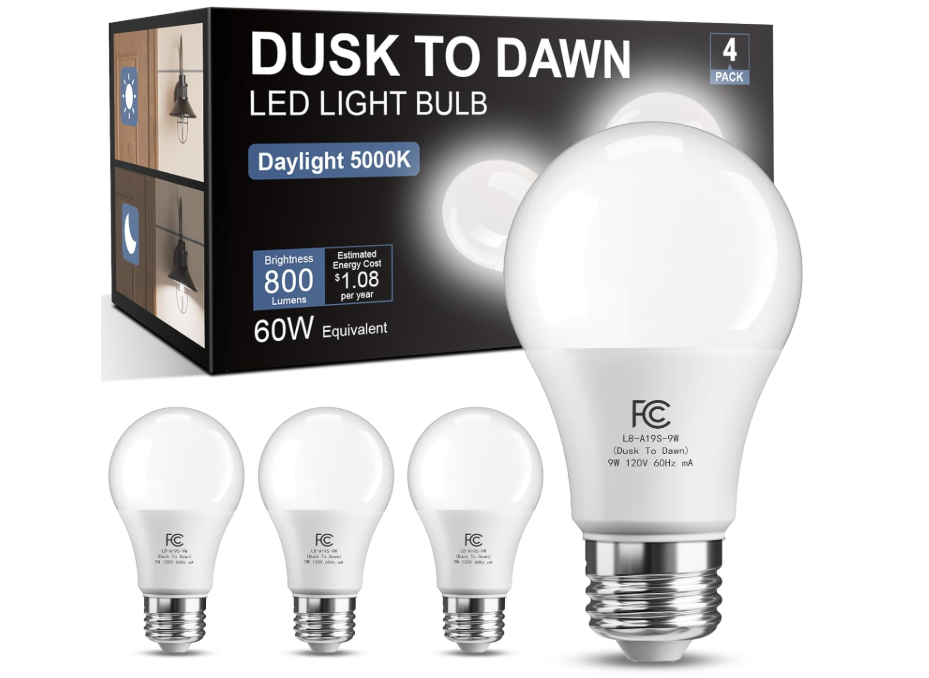 LED bulbs with dusk-to-dawn sensors